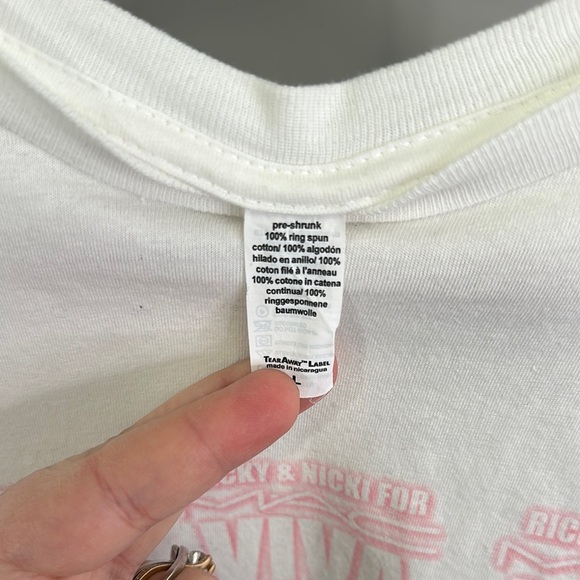 Viva Glam White and Pink Graphic T-Shirt - Picture 2 of 4